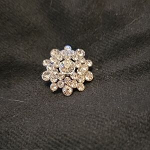 Elegant Silver Crystal Brooch